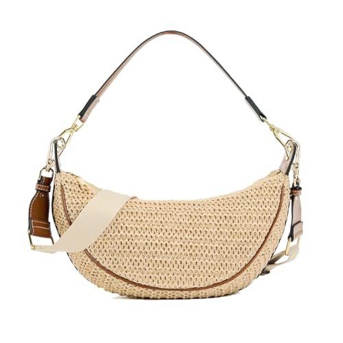 Straw Crescent XL Tote Handbag